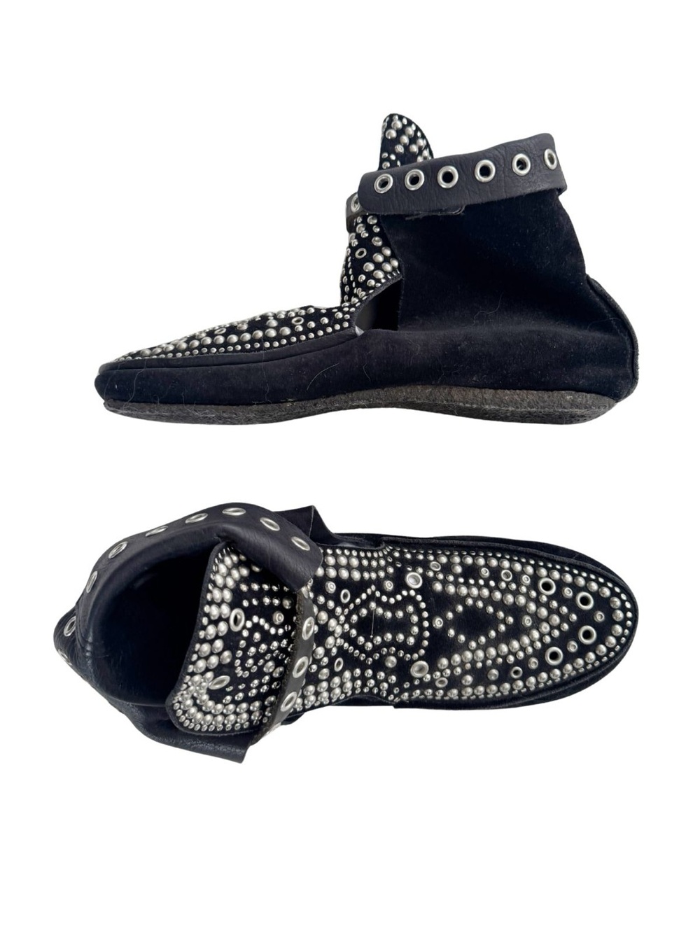 Isabel Marant Morley Black Suede Studded Moccasins Ankle Boots Boho